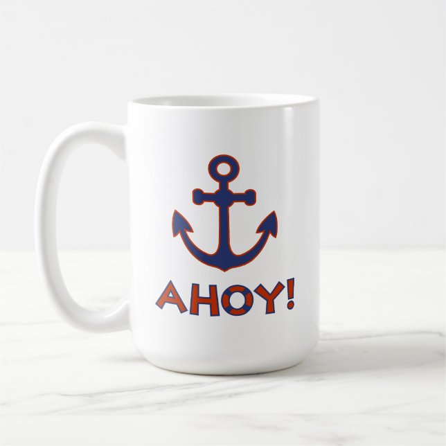 AHOY! Buoy + Ankerdesign Red+Blue Kaffeetasse (Links)