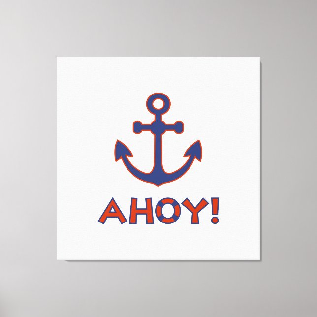 AHOY! Buoy + Ankerdesign Red+Blue Leinwanddruck (Vorderseite)