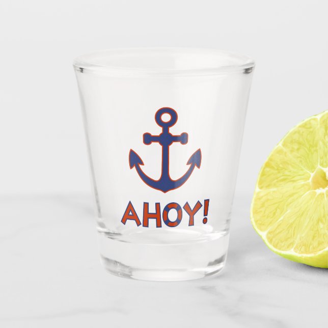AHOY! Buoy + Ankerdesign Red+Blue Schnapsglas (Vorderseite)