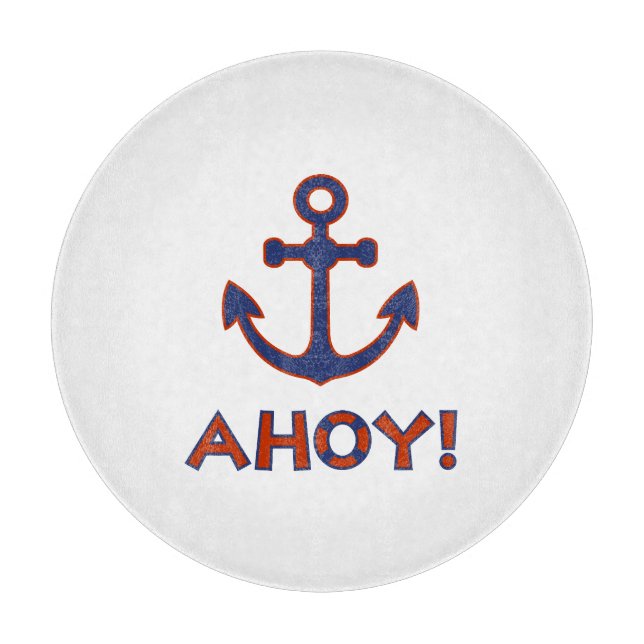 AHOY! Buoy + Ankerdesign Red+Blue Schneidebrett (Vorderseite)
