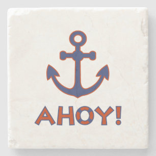 AHOY! Buoy + Ankerdesign Red+Blue Steinuntersetzer