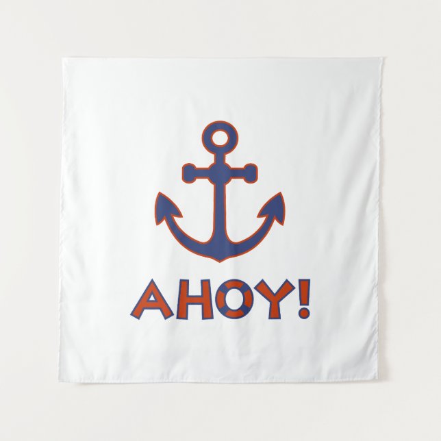 AHOY! Buoy + Ankerdesign Red+Blue Wandteppich (Vorderseite)