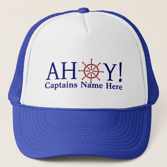 Ahoy Captains Personalisiert anpassbar Truckerkappe (Vorderseite)