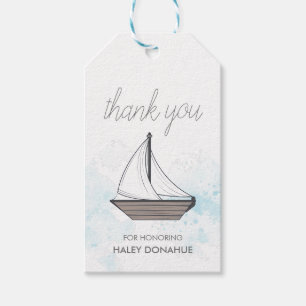 Ahoy! Das ist ein Junge! Baby Sailboat Vielen Dank Geschenkanhänger
