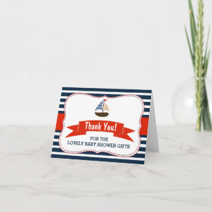 Ahoy! Das ist ein Junge! Babydusche für Nautical B Dankeskarte