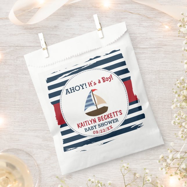Ahoy! Das ist ein Junge! Babydusche für Nautical B Geschenktütchen (Ausgeschnitten)