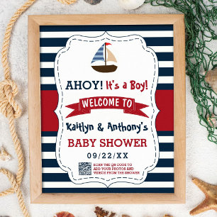 Ahoy! Das ist ein Junge! Babydusche für Nautical B Poster