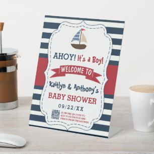 Ahoy! Das ist ein Junge! Babydusche für Nautical B Sockelschild