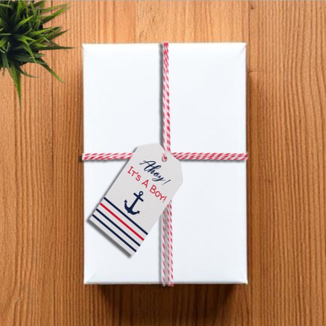 Ahoy! Das ist ein Junge! Kinderdusche Geschenkanhänger (Von Creator hochgeladen)