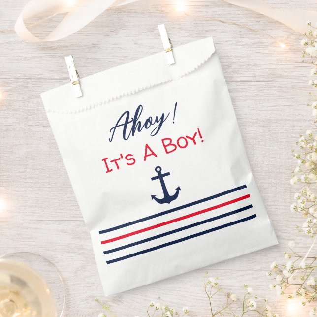 Ahoy! Das ist ein Junge! Kinderdusche Geschenktütchen (Ausgeschnitten)