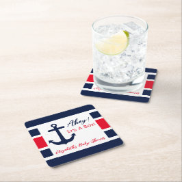 Ahoy! Das ist ein Junge! Kinderdusche Rechteckiger Pappuntersetzer