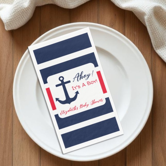 Ahoy! Das ist ein Junge! Kinderdusche Serviette (Von Creator hochgeladen)