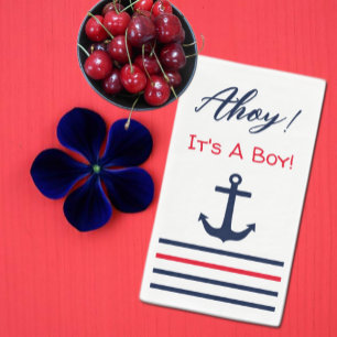 Ahoy! Das ist ein Junge! Kinderdusche Serviette