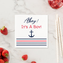 Ahoy! Das ist ein Junge! Kinderdusche Serviette