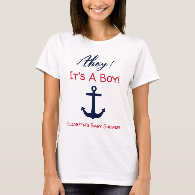 Ahoy! Das ist ein Junge! Kinderdusche T-Shirt (Vorderseite)