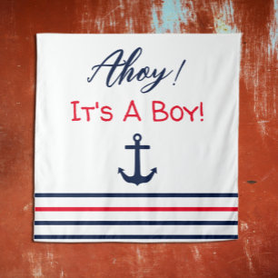Ahoy! Das ist ein Junge! Kinderdusche Wandteppich