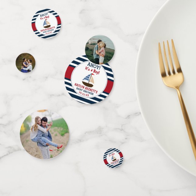 Ahoy! Das ist ein Junge! Nautical Boat Baby Dusche Konfetti (Gruppe)