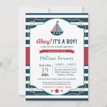 Ahoy! Das ist ein Junge! Nautical Navy & Red Baby 