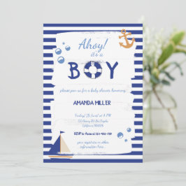 Ahoy! Das ist ein Junge! Sailor Marine Blue Baby D Einladung