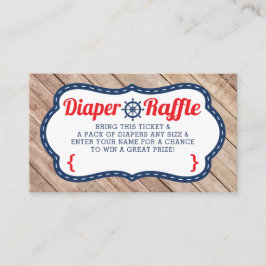 Ahoy Diaper Raffle Ticket, nautisch, blau, rot Begleitkarte
