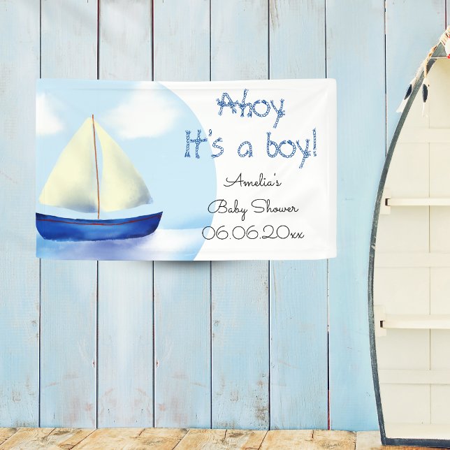 Ahoy, ein Junge! Babyparty Banner (Von Creator hochgeladen)