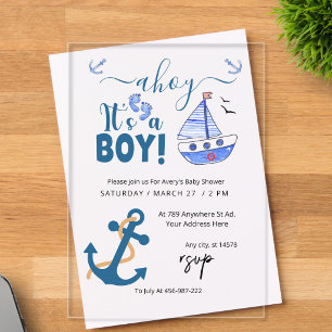 Ahoy Es ist ein Baby Anchor Nautical Baby Dusche B Acryleinladungen
