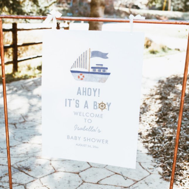 Ahoy Es ist ein Baby-Dusche Begrüßungszeichen Poster (Von Creator hochgeladen)