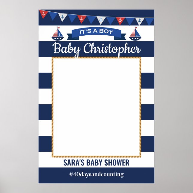 Ahoy Es ist ein Baby Dusche Foto Prop Frame Poster (Vorne)