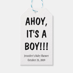 Ahoy Es ist ein Baby-Duschgeschenk-Tags Geschenkanhänger