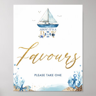 Ahoy Es ist ein Baby Nautical Baby Duwer Favors Sc Poster