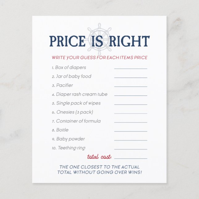 Ahoy Es ist ein Baby Nautical Baby Shower Price Ga (Vorderseite)