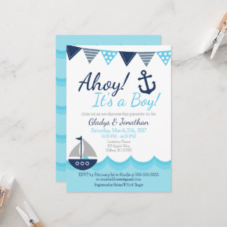 Ahoy! Es ist ein Baby Nautical Sailor Baby Shower Einladung