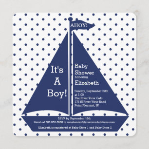 Ahoy! Es ist ein Baby Sailboat Baby Shower Einladu Einladung