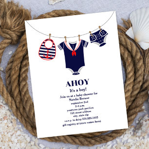Ahoy Es ist ein Baby Sailor Anzug Nautical Baby Du Einladung