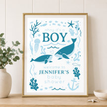 Ahoy, es ist ein Blauwal - Nautische Babyparty