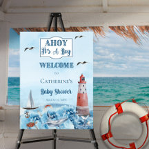 Ahoy Es ist ein Boy Lighthouse Ocean Baby Shower