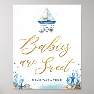 Ahoy Es ist ein Boy Nautical Babies sind süße Leck Poster