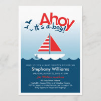Ahoy es ist ein Boy Nautical Baby Shower Invite