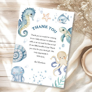 Ahoy, es ist ein Junge! Baby Shower, marineblaues Dankeskarte