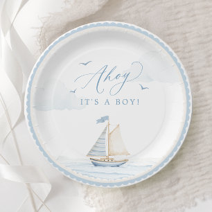 Ahoy, es ist ein Junge, Baby Shower Papier Teller