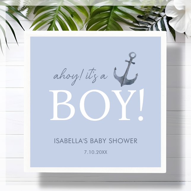 Ahoy! Es ist ein Junge | Babydusche Serviette (Von Creator hochgeladen)