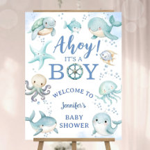 Ahoy, es ist ein Junge, Blaues Meer Ozean Babypart