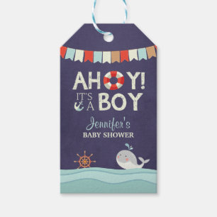 Ahoy es ist ein Junge Gefallen Tags Nautical Ocean Geschenkanhänger