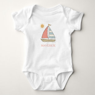 Ahoy, es ist ein Junge, nautische Babyparty Baby Strampler