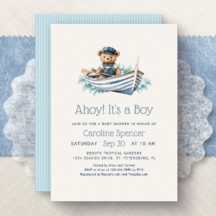 Ahoy, es ist ein Junge, nautische Babyparty Einladung