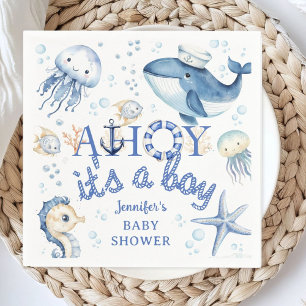 Ahoy, es ist ein Junge, nautische Babyparty Serviette