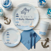 Ahoy, es ist ein Junge, nautische Leuchtturm-Baby-