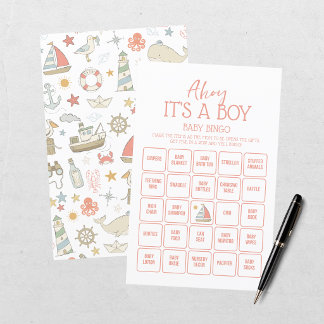 Ahoy, es ist ein Junge, nautisches Baby-Shower-Bin