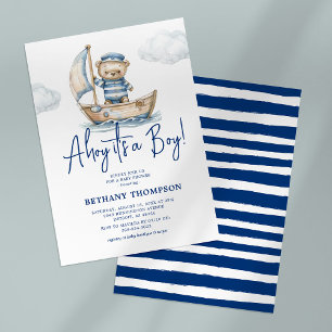 Ahoy, es ist ein Junge Teddybär Baby Shower Einladung
