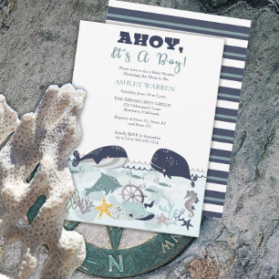 Ahoy Es ist ein Junge unter der Sea Baby Shower In Einladung